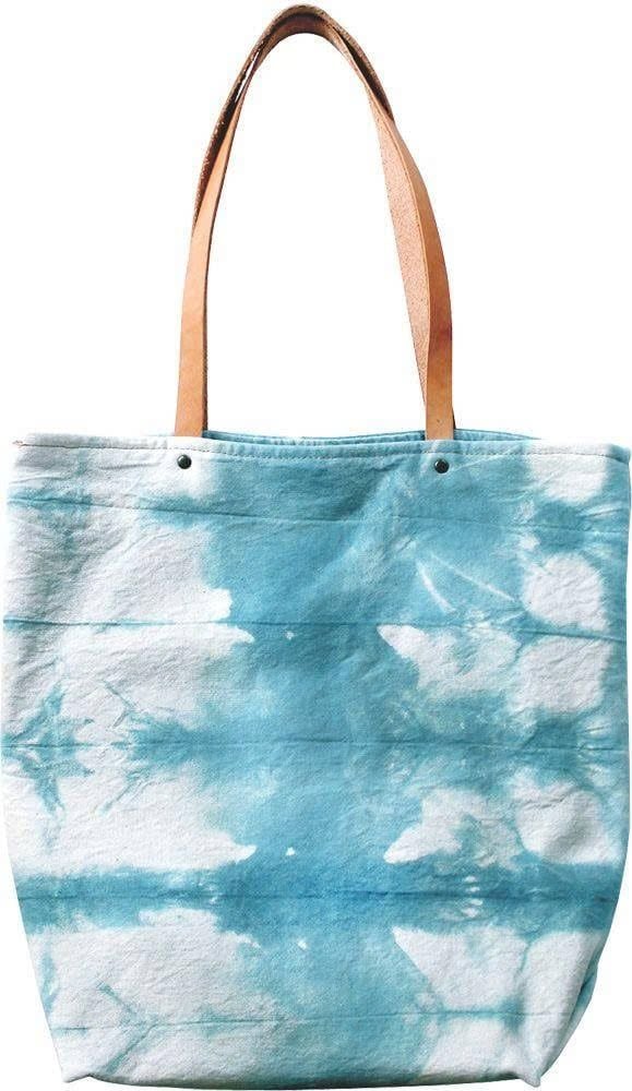 Tote Tote vải canvas phong cách tối giản, dễ phối đồ – Túi trắng & Nhuộm Tie-dye Thủ Công