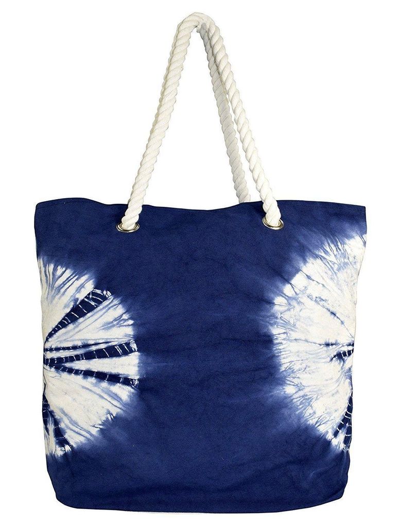 Tote Tote vải canvas phong cách tối giản, dễ phối đồ – Túi trắng & Nhuộm Tie-dye Thủ Công