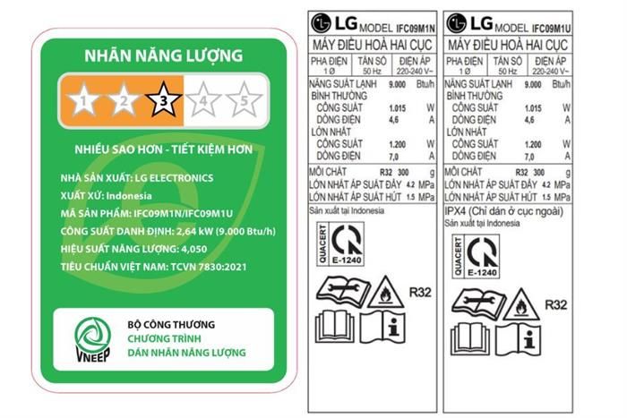 Điều hoà LG Inverter 1 HP IFC09M1
