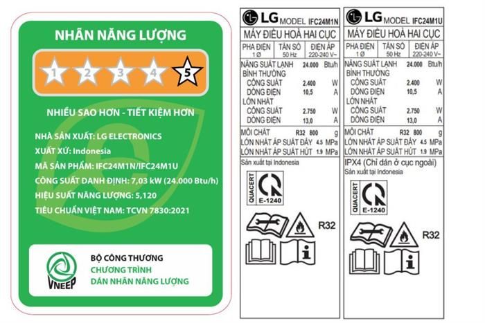 Điều hoà LG Inverter 2.5 HP IFC24M1