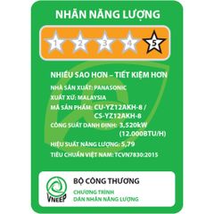 Điều hoà Panasonic Inverter 1.5 HP CU/CS-YZ12AKH-8
