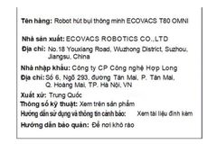 Robot hút bụi lau nhà Ecovacs Deebot T80 OMNI - Trắng