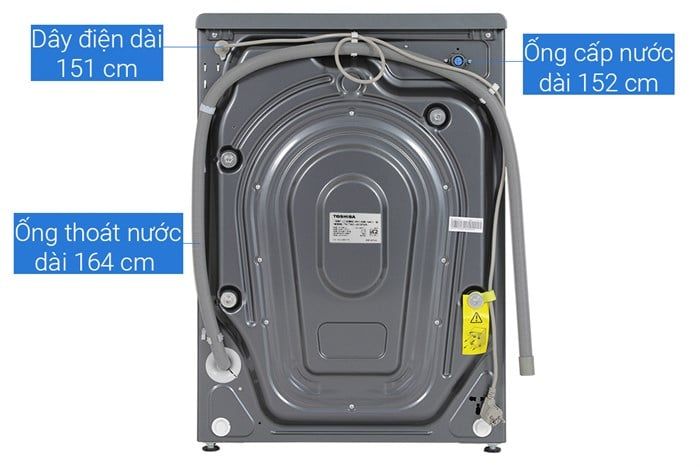 Máy giặt sấy Toshiba Inverter giặt 10.5 kg - sấy 7 kg TWD-T25BZU115MWV(MG)