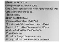 Máy hút mùi âm tủ Electrolux EFT6032K
