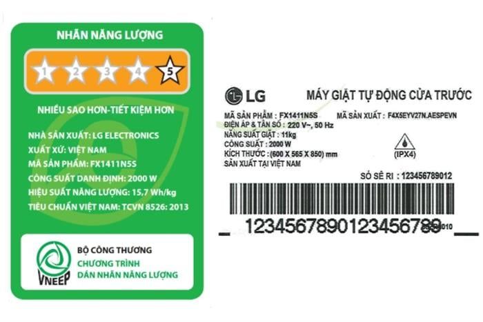 Máy giặt LG AI DD Inverter 11 kg FX1411N5S