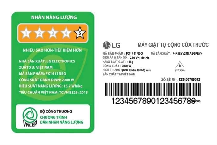 Máy giặt LG AI DD Inverter 11 kg FX1411N5G