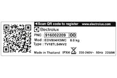 Máy sấy quần áo thông hơi Electrolux 8 kg EDV804H3WC