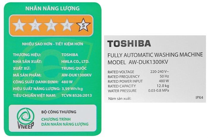 Máy giặt Toshiba Inverter 12 kg AW-DUK1300KV (MK)
