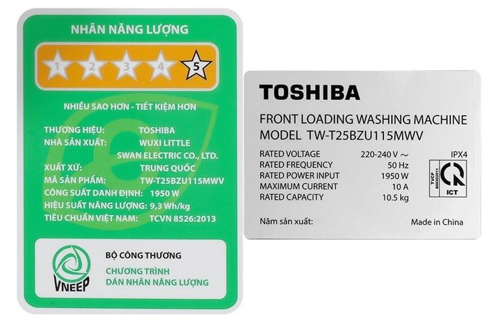Máy giặt sấy Toshiba Inverter giặt 13 kg - sấy 8 kg TWD-T25BZP140MWV(MG)