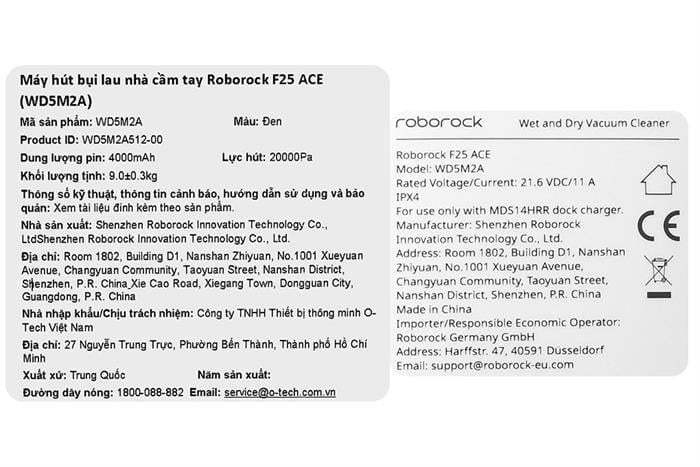 Máy hút bụi cầm tay Roborock F25 Ace