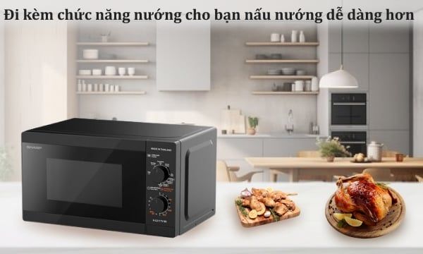 Lò vi sóng có nướng Sharp 21 lít R-G211TV-BK