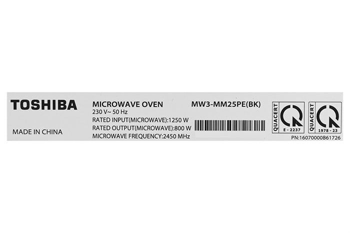 Lò vi sóng 25L Toshiba MW3-MM25PE(BK)