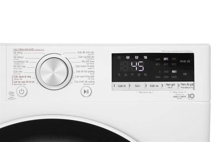 Máy giặt lồng ngang LG 10kg AI DD™ trắng - FV1410S4W1