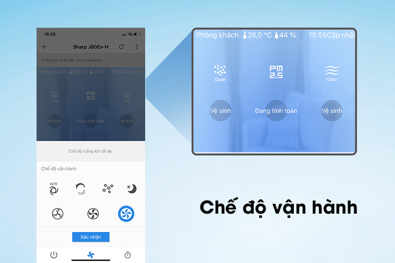 Máy lọc không khí Sharp FP-J80EV-H 48W