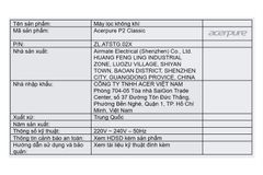 Máy lọc không khí Acerpure AP352-10W, 45m2
