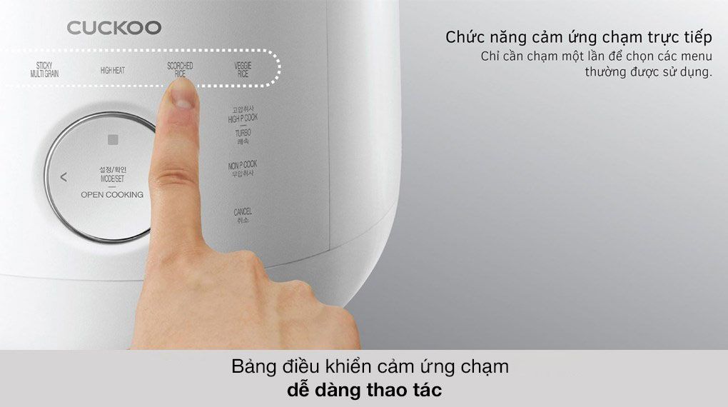 Nồi cơm áp suất cao tần Cuckoo 1.8 lít CRP-LHTR1009F/WHSIVNCV