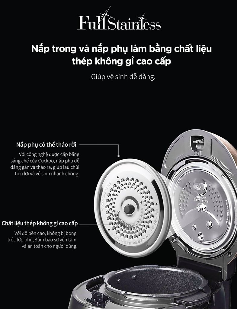 Nồi cơm áp suất Cuckoo 1.08 lít CRP-R0600F/BKGBCRVNCV