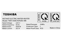 Máy nước nóng trực tiếp Toshiba TWH-45MCNVN(W)-WB