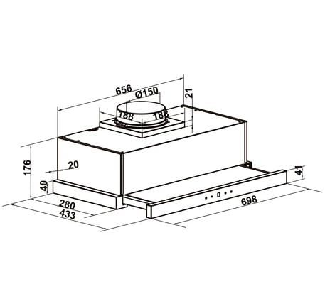Máy hút mùi Hafele HC-H7031TB (538.86.096), CS 750 m3/h, 70cm