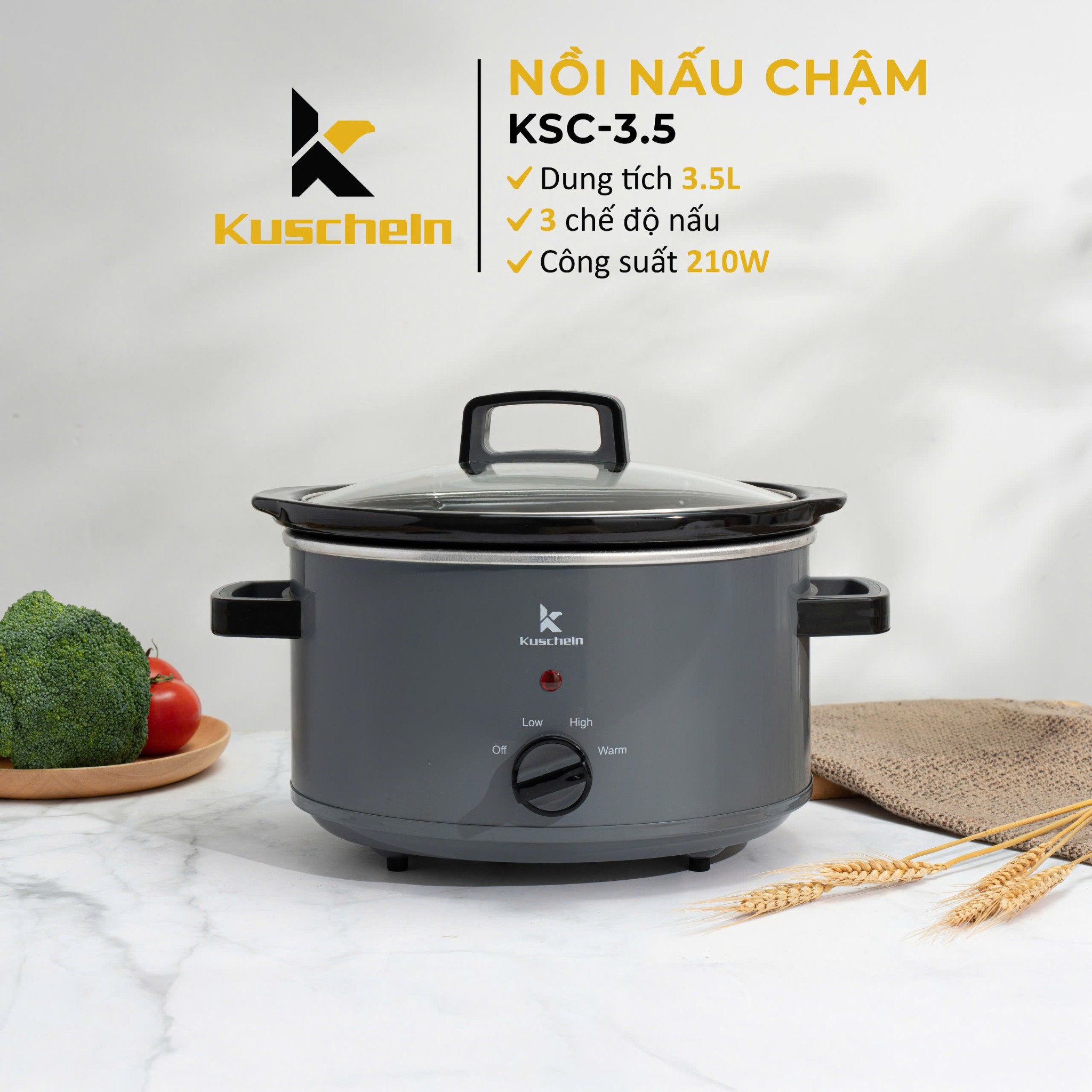 NỒI NẤU CHẬM KUSCHELN KSC-3.5 3,5 LÍT