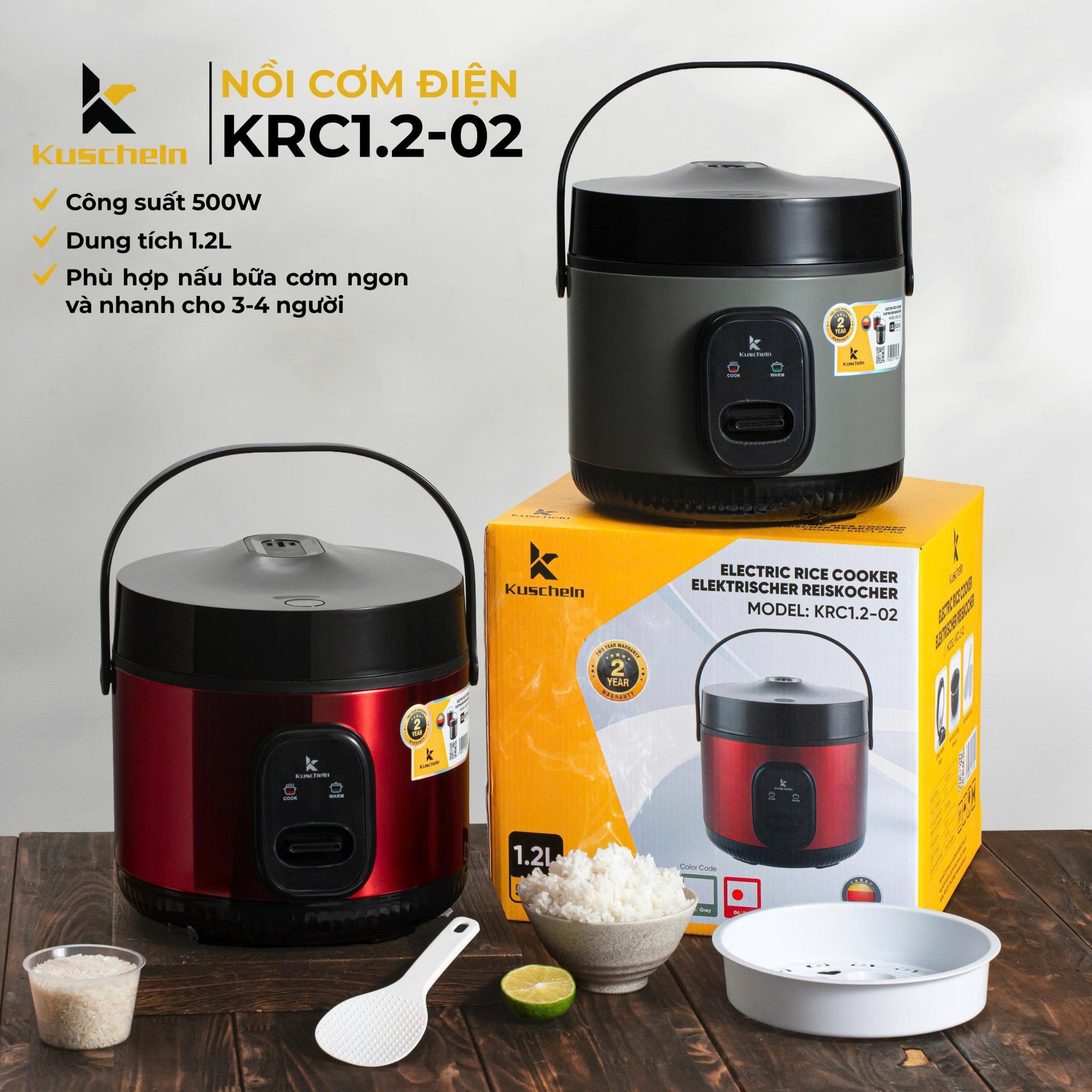 NỒI CƠM ĐIỆN 1L2 KUSCHELN - KRC1.2-02