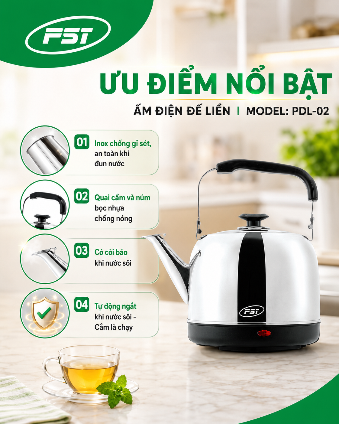 ẤM ĐẾ LIỀN PST _ PDL-02