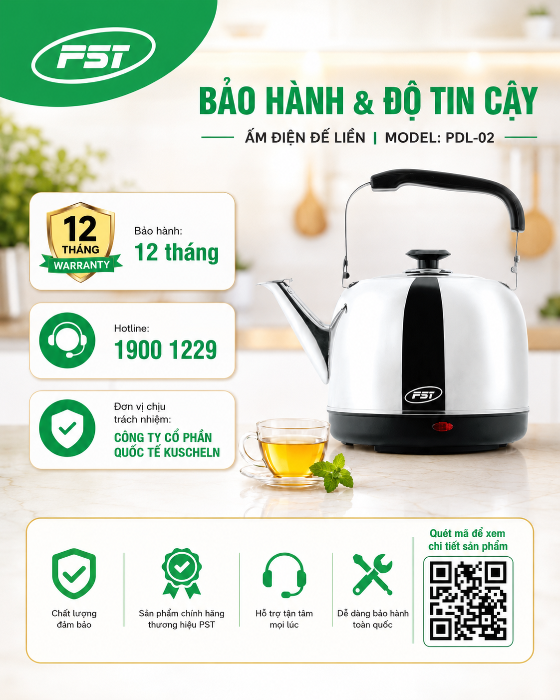 ẤM ĐẾ LIỀN PST _ PDL-02