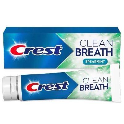  Kem đánh răng Crest Clean Breath Spearmint Toothpaste 2.5Oz 70g 