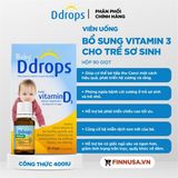  NK- Vitamin D3 nhỏ giọt cho bé Baby Ddrops 400IU 90 giọt (Hộp) 