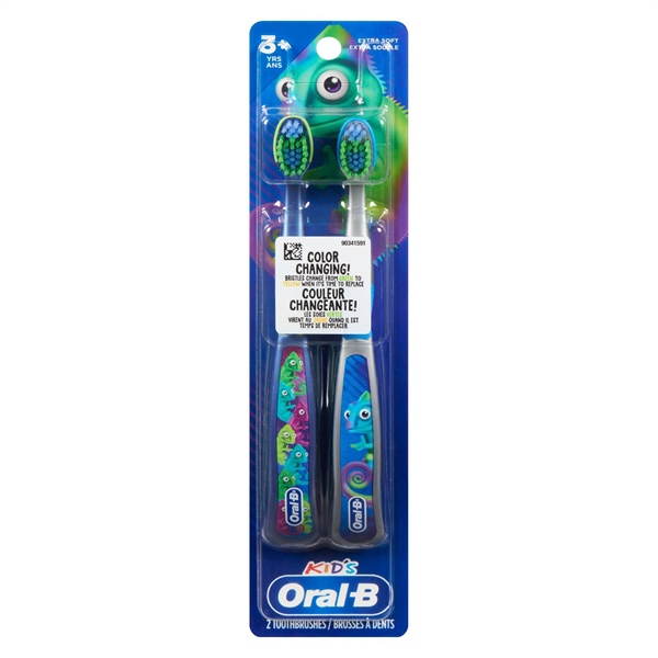  Set 2 bàn chải Oral-B Kids' Manual Toothbrush with Extra Soft Color Changing Bristles 