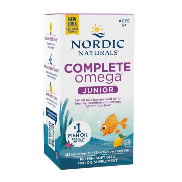  Viên uống bổ sung Omega cho bé hương chanh Nordic Naturals Complete Omega™ Junior Mini Soft Gels 283mg 180 viên 
