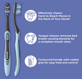  Set 6 bàn chải Reach Essentials Toothbrush with Toothbrush Covers, Multi-Angled Medium Bristles 