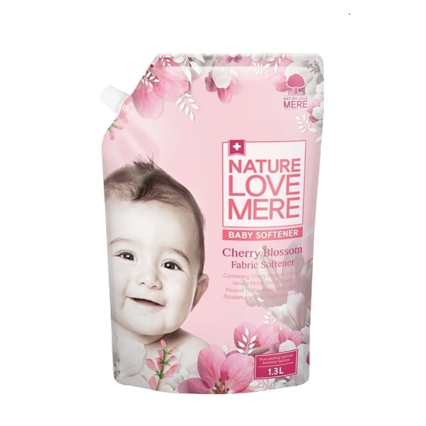  NK - Nước xả quần áo trẻ em thuần chay Nature Love Mere Chiết xuất Cherry 1.3L 