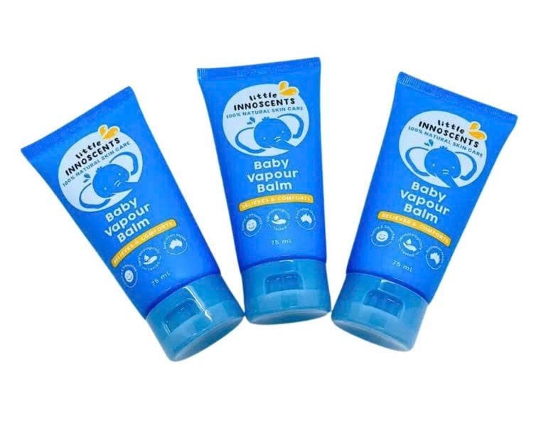  (Úc) Dầu bôi ấm ngực cho bé Organic Little Innoscents Baby Vapour Balm 75ml 