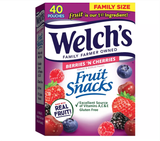  (SALE-T9/25) Kẹo Welch's Fruit Snacks Berries 'n Cherries 40 gói 0.8Oz 0.9kg 