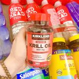  Viên uống bổ sung Kirkland Krill Oil 500mg Omega 3 + Astaxanthin 180 viên 