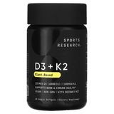  Viên uống bổ sung D3 + K2 thuần chay Sports Research Vegan Vitamin D3 + K2 5000 IU / 100 mcg 30 viên 