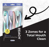  Set 6 bàn chải Reach Essentials Toothbrush with Toothbrush Covers, Multi-Angled Medium Bristles 