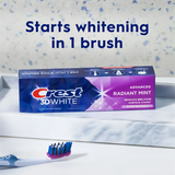  NK - Set 2 kem đánh răng Crest 3D White Advanced Teeth Whitening Toothpaste Radiant Mint 6.6Oz 187g 