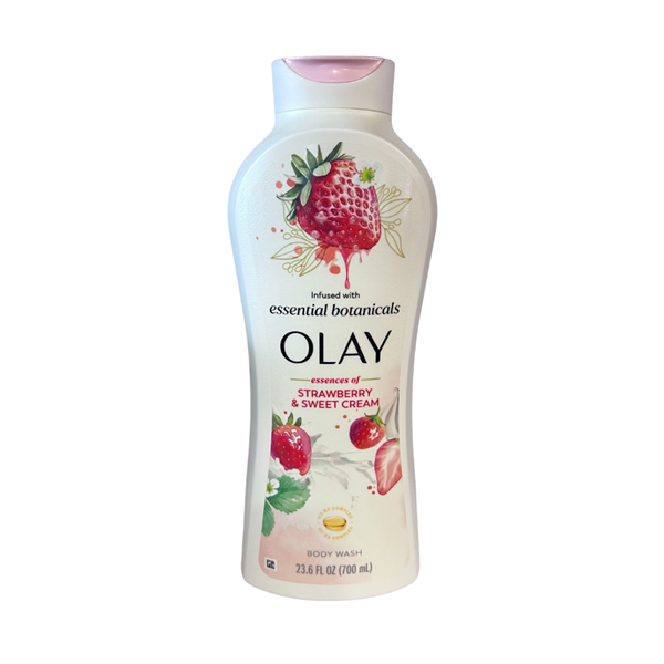  NK - Sữa tắm Olay Body Wash with Essential Botanicals Essences of Strawberry & Sweet Cream 23.6 Oz 700ml 