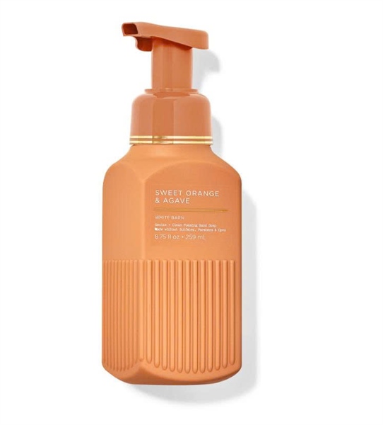  NK - Nước rửa tay dạng bọt BBW Gentle & Clean Foaming Hand Soap White Barn Sweet Orange & Agave 8.75Oz 259ml 