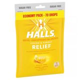  Kẹo ngậm ho Halls Cough & Throat Relief Honey Lemon 70 viên 