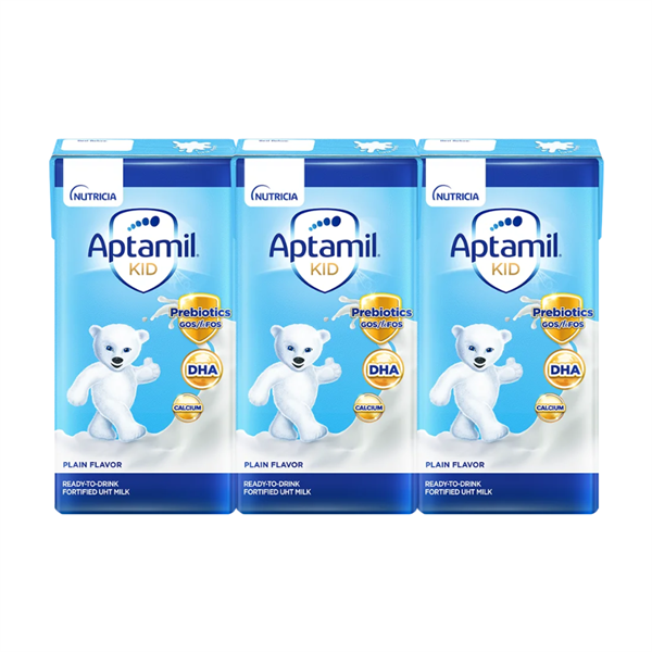  (S09/26) NK - Set 3 hộp Sữa nước pha sẵn cho bé trên 1 tuổi Aptamil Kid 110ml 