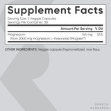  Viên Uống Sports Research Magnesium L-Threonate Advanced Formula 2000mg 90 viên 