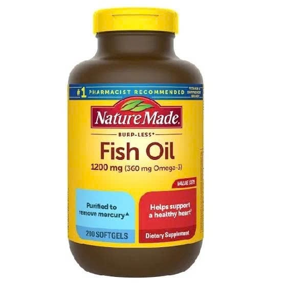  Viên uống dầu cá Nature Made Fish Oil Burp-Less 1200mg 200 viên 