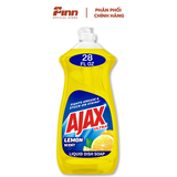  Nước rửa chén Ajax Ultra Hương Chanh 828ml (28oz)- Đánh Bay Dầu Mỡ, Thơm Mát Dễ Chịu, Làm Sạch Vượt Trội 
