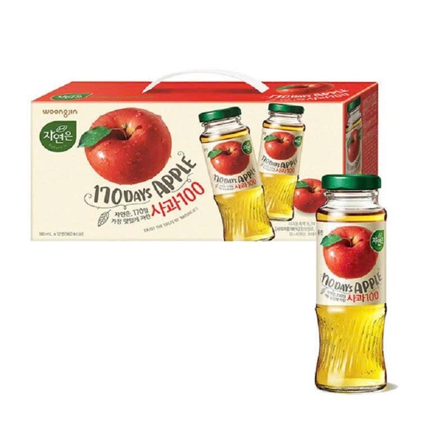  NK - Hộp 12 chai nước ép táo Woongjin 180ml 