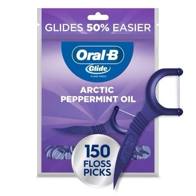  Tắm chỉ nha khoa Oral-B Glide Arctic Peppermint Oil Dental Floss Picks Mint 150 cây 