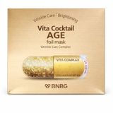  NK -Hộp 10 miếng mặt nạ dưỡng sáng, cấp ẩm làm mờ nếp nhăn BNBG Vita Cocktail Age Foil Mask 30ml 