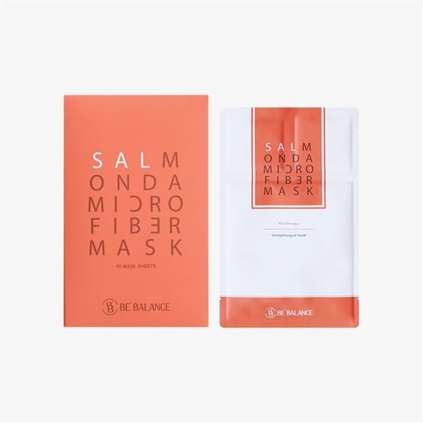  NK - Hộp 10 miếng mặt nạ phục hồi chống lão hóa vải vi sợi Be’Balance Salmon Da Micro Fiber Mask 30g 